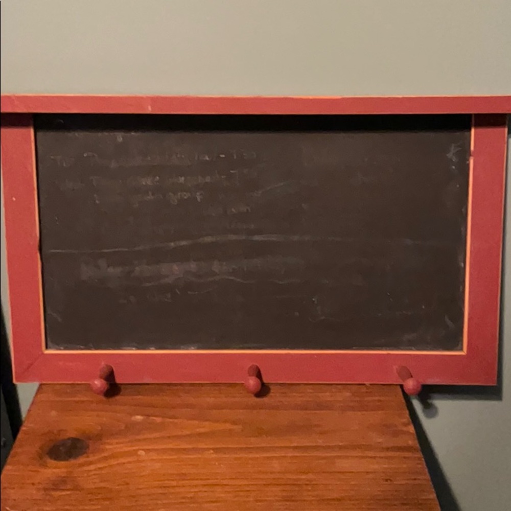 Hanging chalk board with hanging hooks